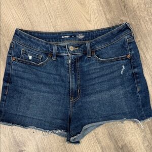 Old Navy Women's Distressed Jean Shorts - Dark Blue
